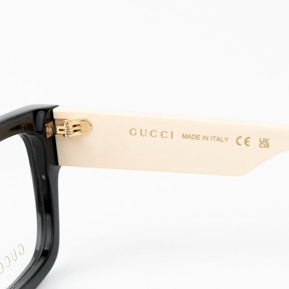 NEW Gucci GG1666O 005 Black Ivory Women Square Eyeglasses GG 1666O - Picture 9 of 12